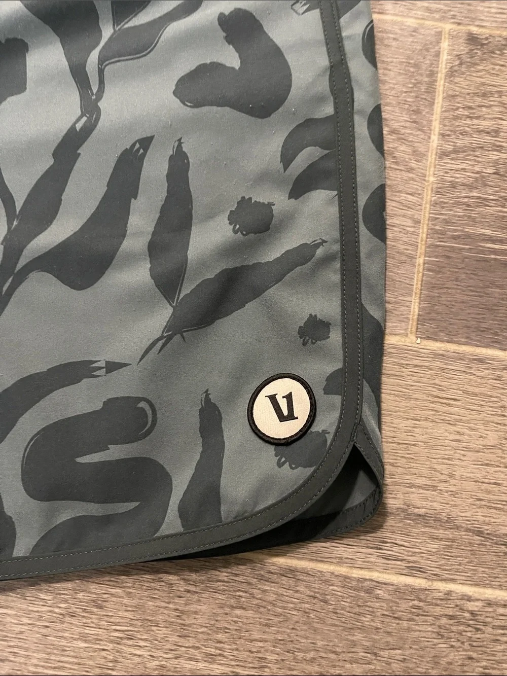 Vuori Cruise Green Patterned Swim Board Shorts